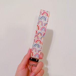 Faux Leather Wristlet Strap Keychain